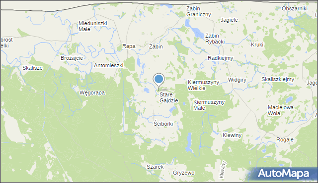 mapa Stare Gajdzie, Stare Gajdzie na mapie Targeo